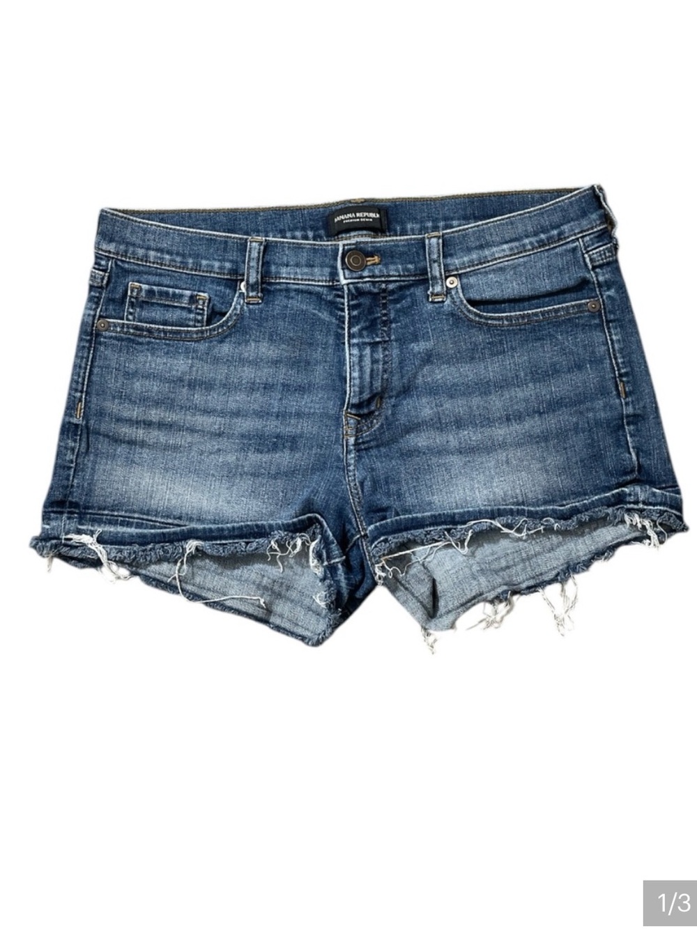 E2- Banana Republic Women’s Size 6 Denim Distressed Shorts
